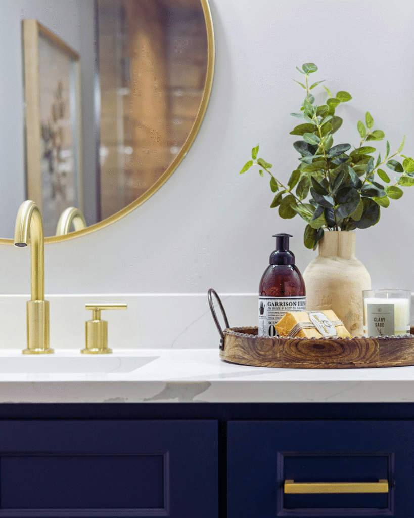 Southlake bathroom countertops with custom vanity cabinetry