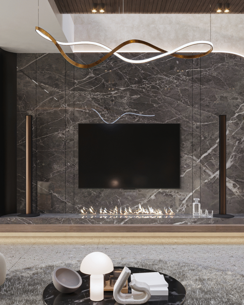 Custom stone surfaces used beyond the kitchen in a Southlake TX home