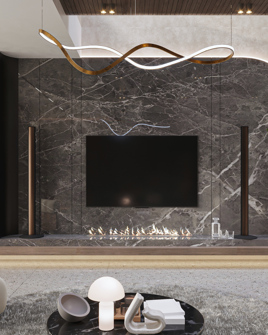 Custom stone surfaces used beyond the kitchen in a Southlake TX home