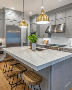 Custom natural stone countertops in a Southlake TX kitchen featuring 2027 design trends
